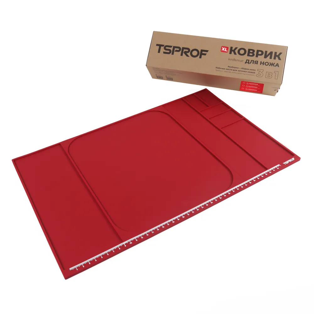 фото Коврик TSPROF XL для сборки, разборки, заточки ножей (красный) на ytprof.ru