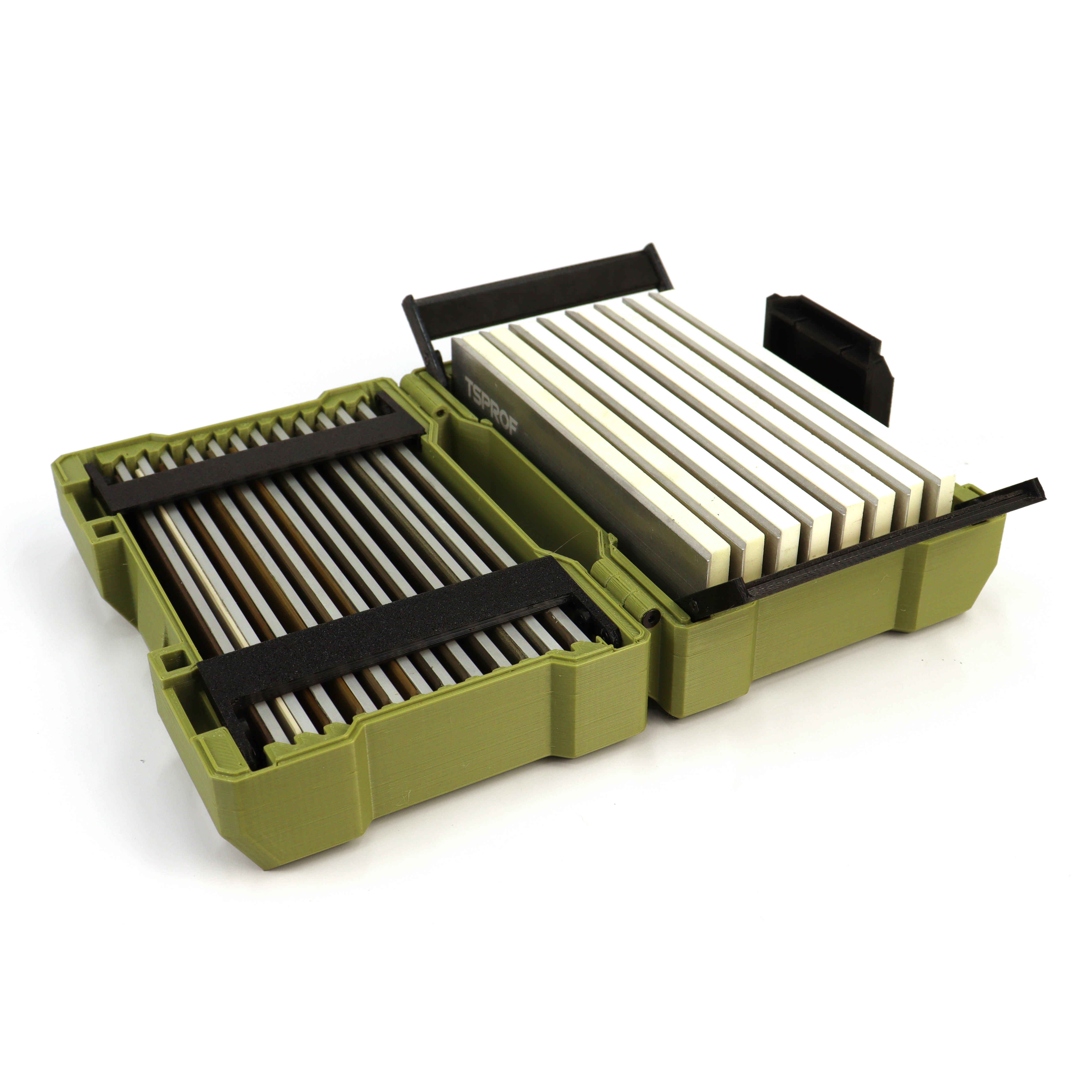 фото Комбинированный бокс для абразивов TRAVEL BOX L (8+12), олива на ytprof.ru
